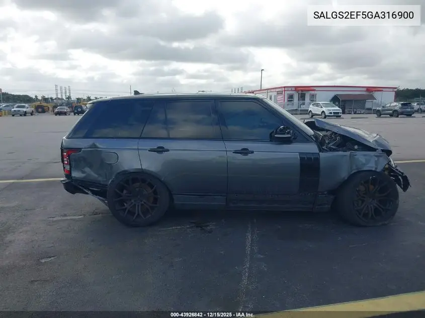 SALGS2EF5GA316900 2016 Land Rover Range Rover 5.0L V8 Supercharged