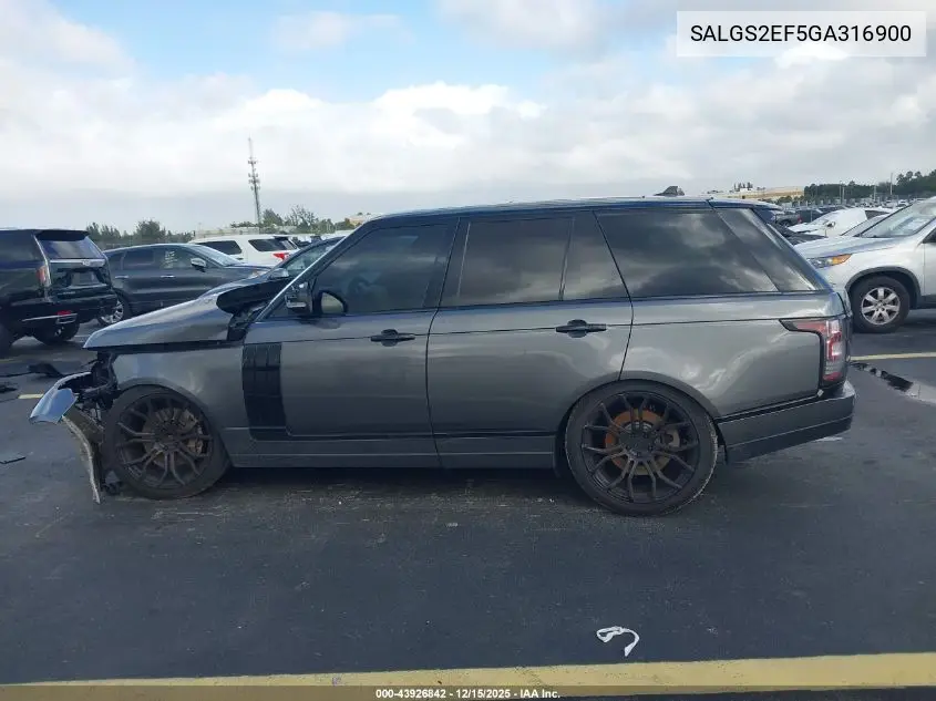 SALGS2EF5GA316900 2016 Land Rover Range Rover 5.0L V8 Supercharged