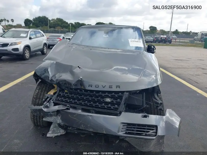 SALGS2EF5GA316900 2016 Land Rover Range Rover 5.0L V8 Supercharged