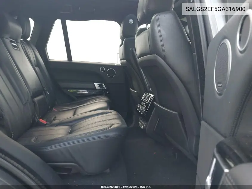 SALGS2EF5GA316900 2016 Land Rover Range Rover 5.0L V8 Supercharged