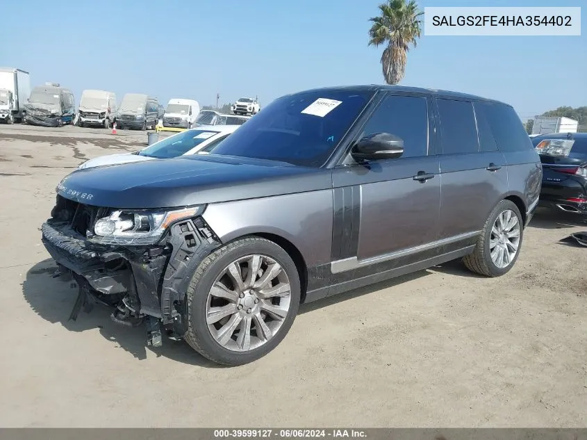 2017 Land Rover Range Rover 5.0L V8 Supercharged VIN: SALGS2FE4HA354402 Lot: 39599127