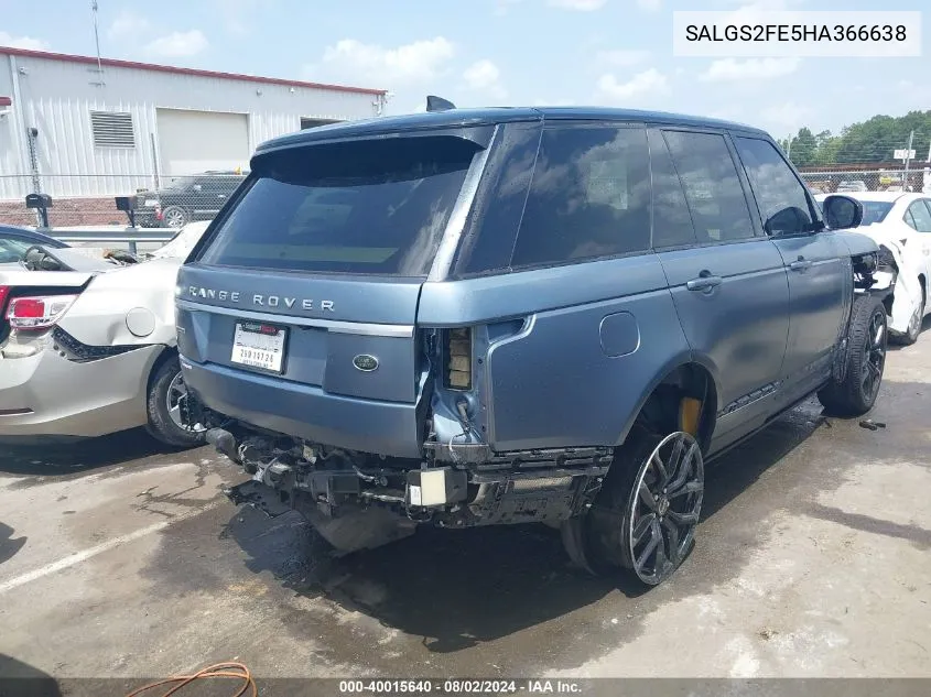 2017 Land Rover Range Rover 5.0L V8 Supercharged VIN: SALGS2FE5HA366638 Lot: 40015640