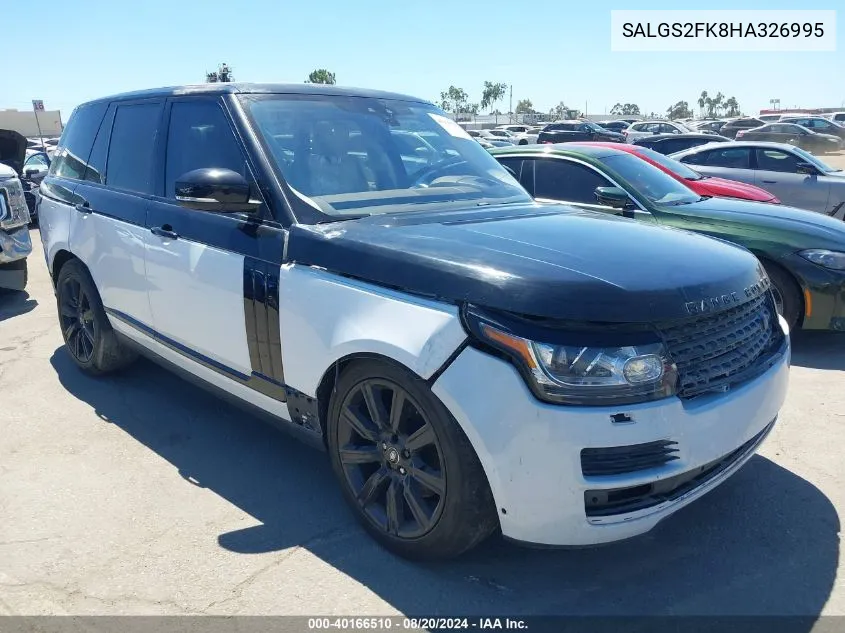 2017 Land Rover Range Rover 3.0L V6 Turbocharged Diesel Hse Td6 VIN: SALGS2FK8HA326995 Lot: 40166510