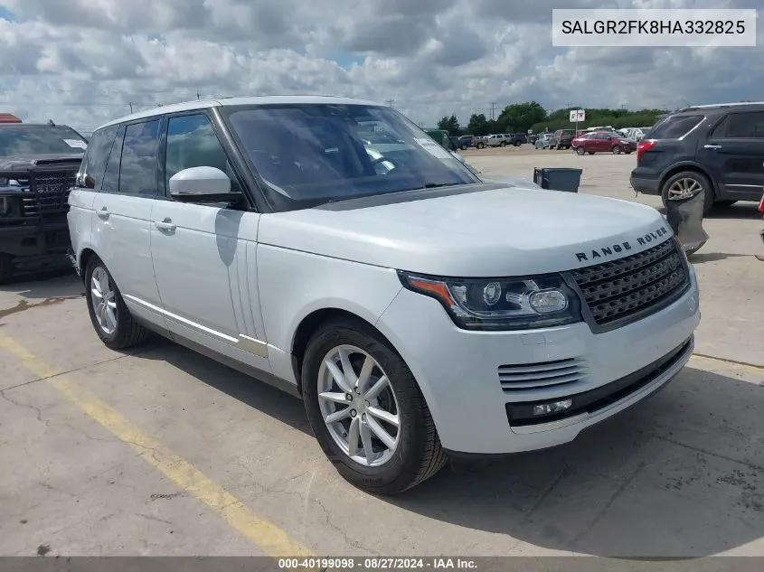 2017 Land Rover Range Rover 3.0L V6 Turbocharged Diesel Td6 VIN: SALGR2FK8HA332825 Lot: 40199098