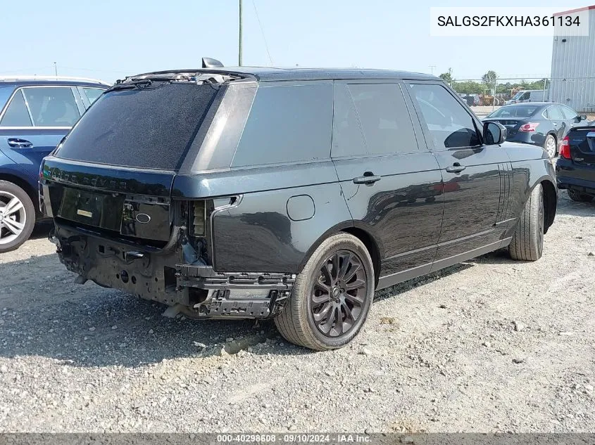 2017 Land Rover Range Rover Hse VIN: SALGS2FKXHA361134 Lot: 40298608