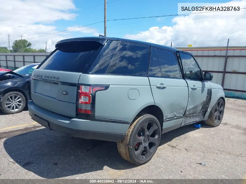 2017 Land Rover Range Rover 3.0L V6 Turbocharged Diesel Hse Td6 VIN: SALGS2FK8HA328763 Lot: 40339942