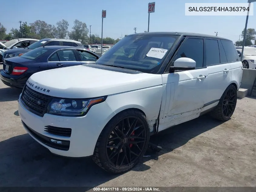 2017 Land Rover Range Rover 5.0L V8 Supercharged VIN: SALGS2FE4HA363794 Lot: 40411718