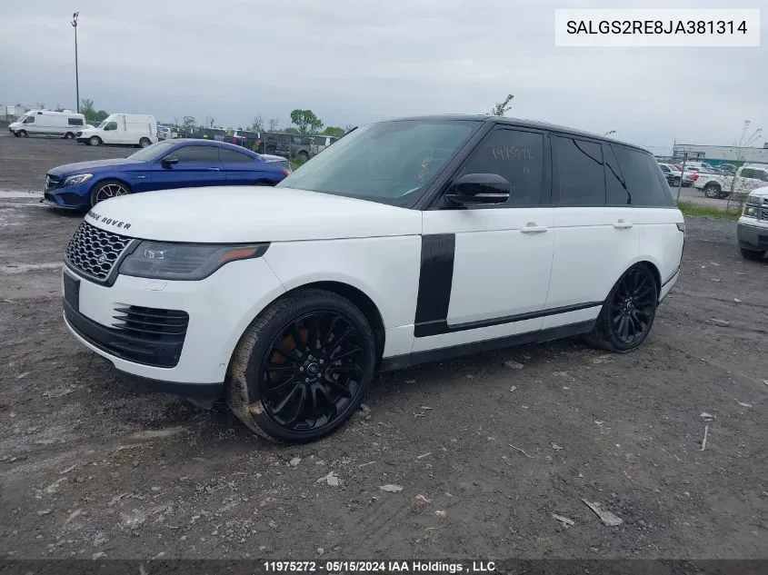 SALGS2RE8JA381314 2018 Land Rover Range Rover Supercharged