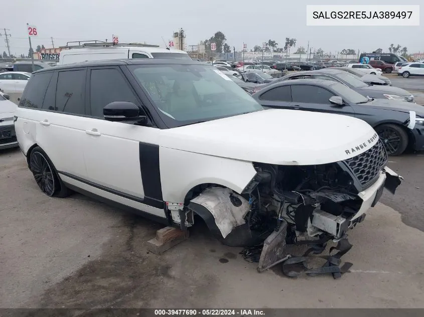 2018 Land Rover Range Rover 5.0L V8 Supercharged VIN: SALGS2RE5JA389497 Lot: 39477690