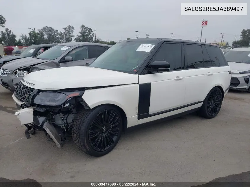 2018 Land Rover Range Rover 5.0L V8 Supercharged VIN: SALGS2RE5JA389497 Lot: 39477690