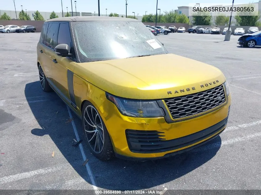 2018 Land Rover Range Rover 5.0L V8 Supercharged VIN: SALGS5RE0JA380563 Lot: 39584598