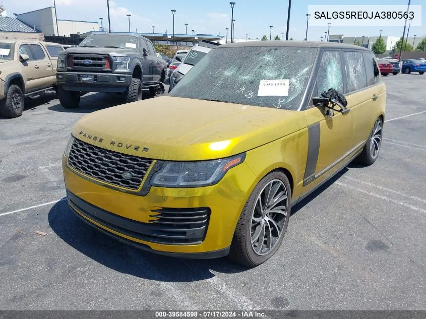 2018 Land Rover Range Rover 5.0L V8 Supercharged VIN: SALGS5RE0JA380563 Lot: 39584598