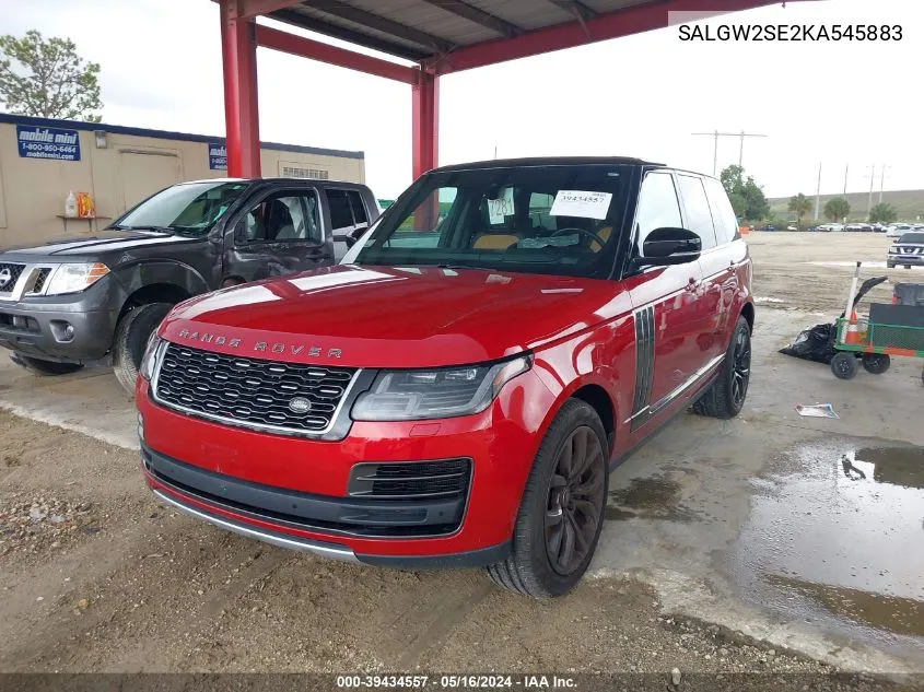 SALGW2SE2KA545883 2019 Land Rover Range Rover 5.0L V8 Supercharged Sv Autobiography Dynamic