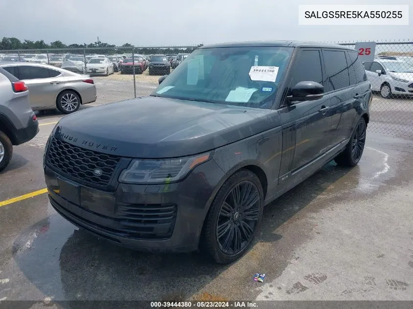 SALGS5RE5KA550255 2019 Land Rover Range Rover 5.0L V8 Supercharged