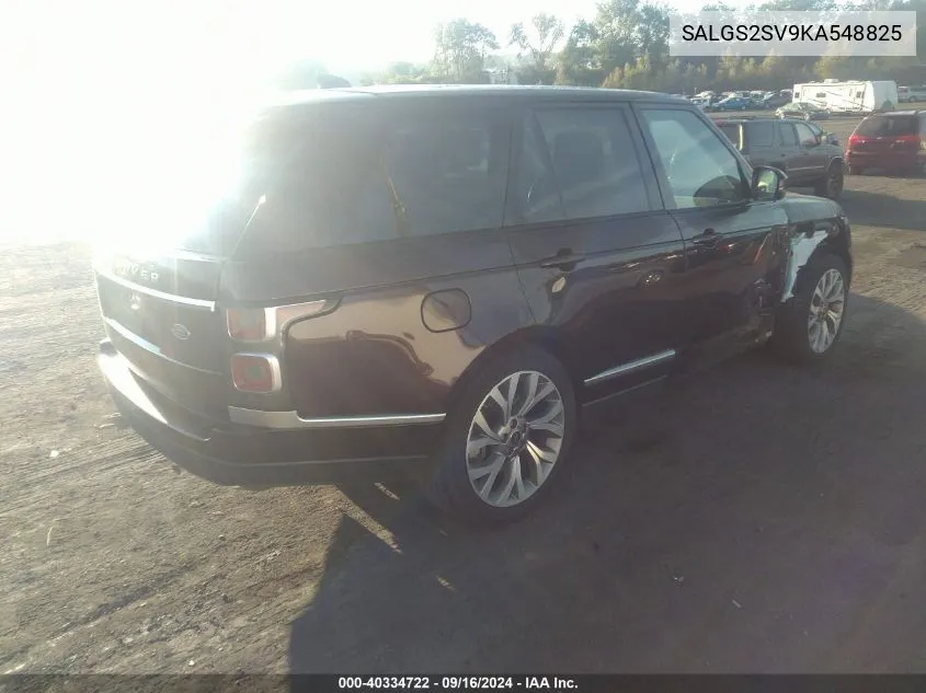 SALGS2SV9KA548825 2019 Land Rover Range Rover 3.0L V6 Supercharged Hse