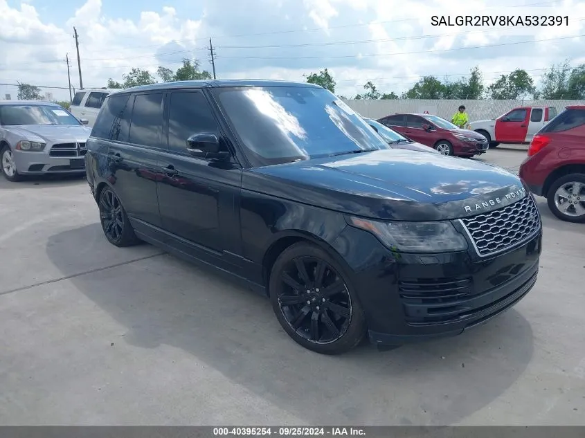 2019 Land Rover Range Rover 3.0L V6 Supercharged VIN: SALGR2RV8KA532391 Lot: 40395254