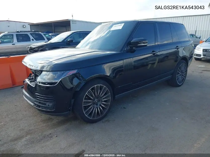 SALGS2RE1KA543043 2019 Land Rover Range Rover 5.0L V8 Supercharged