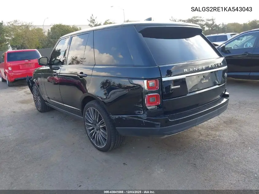 SALGS2RE1KA543043 2019 Land Rover Range Rover 5.0L V8 Supercharged
