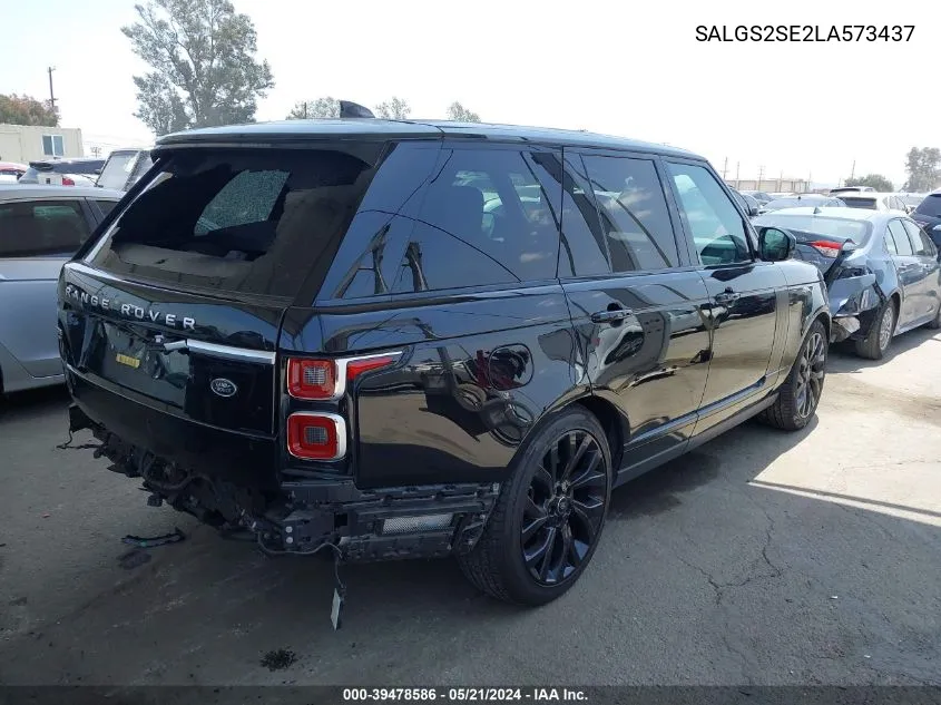 2020 Land Rover Range Rover P525 Hse VIN: SALGS2SE2LA573437 Lot: 39478586