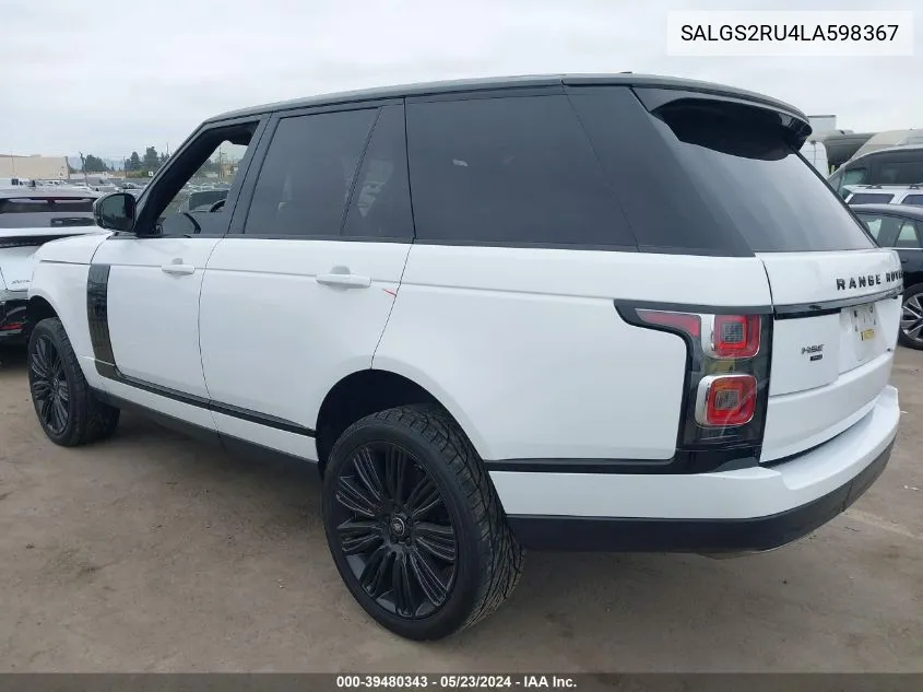 SALGS2RU4LA598367 2020 Land Rover Range Rover Hse