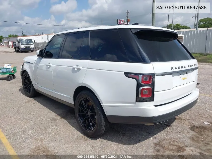 2020 Land Rover Range Rover VIN: SALGR2SU1LA597635 Lot: 39535610