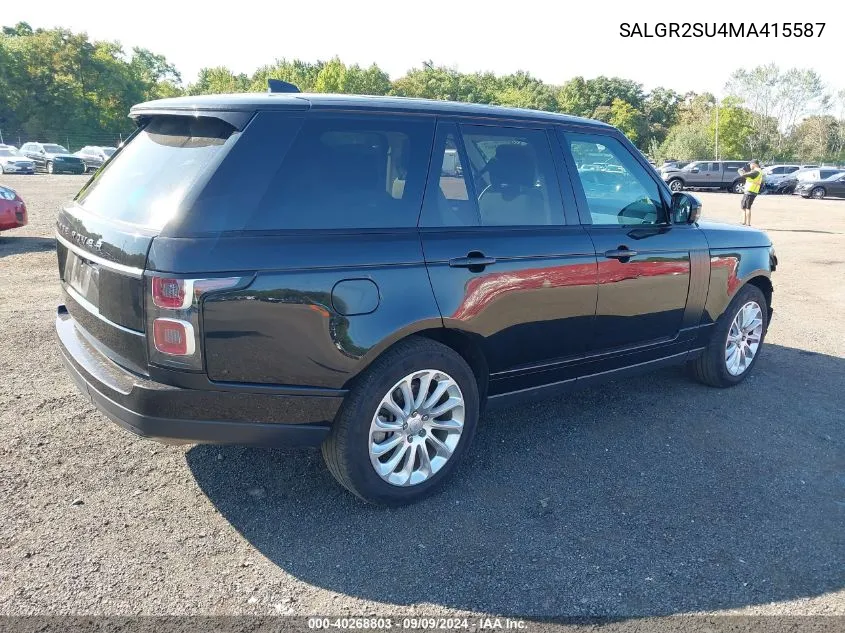 2021 Land Rover Range Rover VIN: SALGR2SU4MA415587 Lot: 40268803