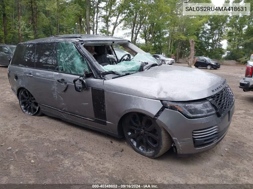 2021 Land Rover Range Rover Westminster VIN: SALGS2RU4MA418631 Lot: 40349852