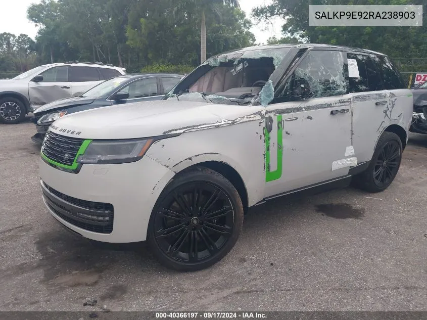 2024 Land Rover Range Rover Se VIN: SALKP9E92RA238903 Lot: 40366197