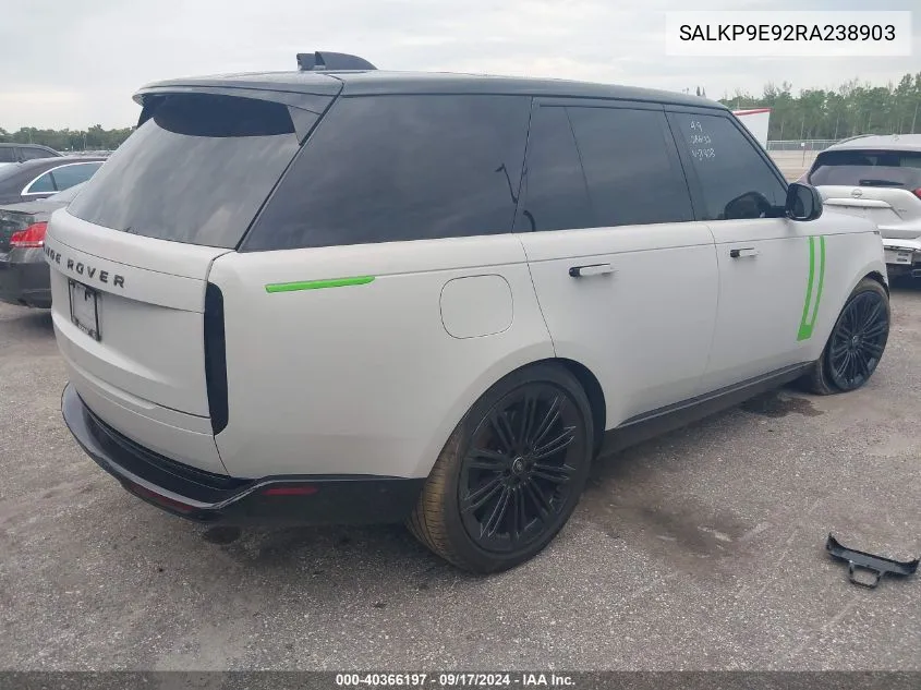 2024 Land Rover Range Rover Se VIN: SALKP9E92RA238903 Lot: 40366197