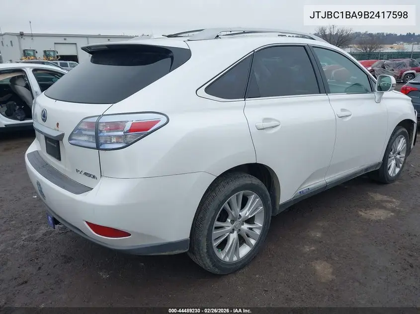 2011 Lexus Rx 450H VIN: JTJBC1BA9B2417598 Lot: 44489230