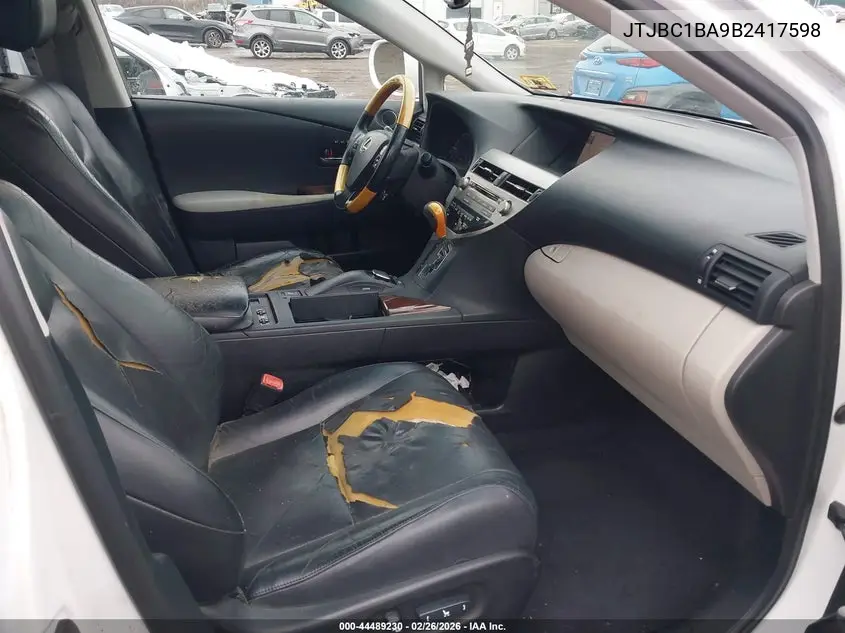 2011 Lexus Rx 450H VIN: JTJBC1BA9B2417598 Lot: 44489230