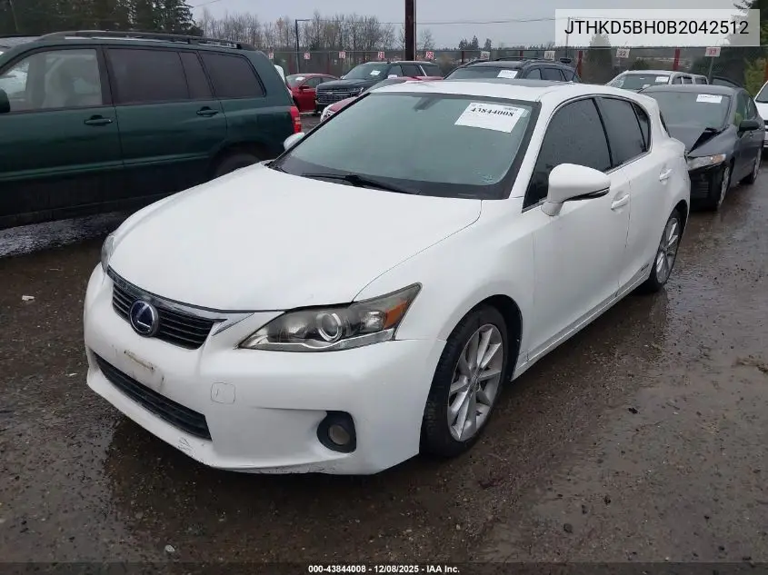 JTHKD5BH0B2042512 2011 Lexus Ct 200H Premium