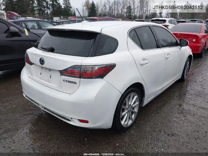 JTHKD5BH0B2042512 2011 Lexus Ct 200H Premium