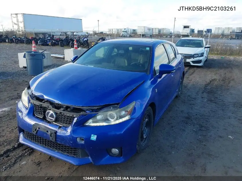 JTHKD5BH9C2103261 2012 Lexus Ct 200H