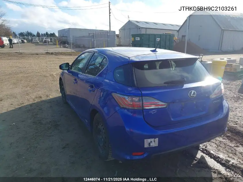 JTHKD5BH9C2103261 2012 Lexus Ct 200H