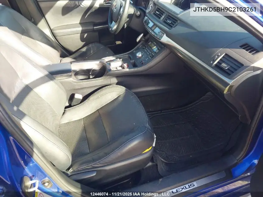 JTHKD5BH9C2103261 2012 Lexus Ct 200H
