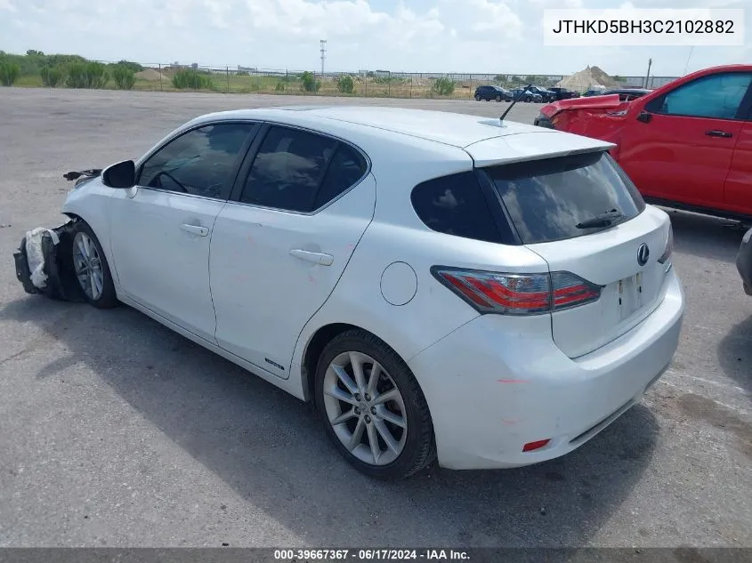 JTHKD5BH3C2102882 2012 Lexus Ct 200H Premium