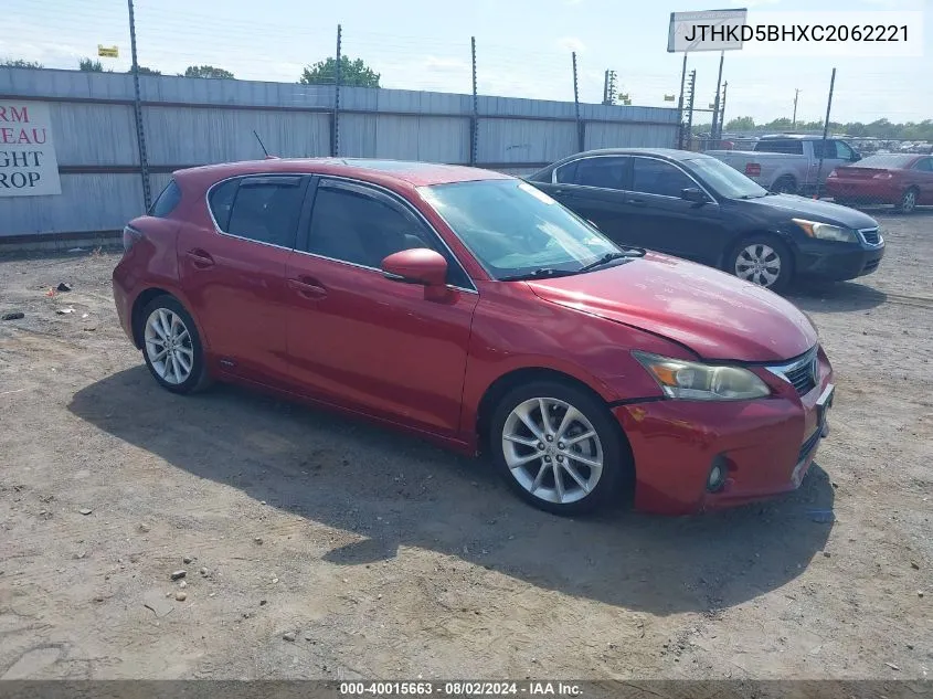 JTHKD5BHXC2062221 2012 Lexus Ct 200H Premium