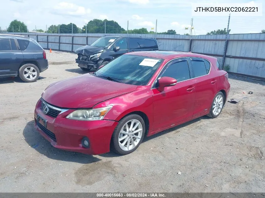 JTHKD5BHXC2062221 2012 Lexus Ct 200H Premium