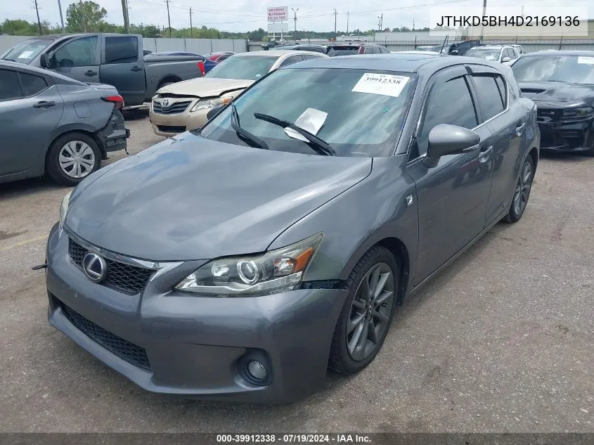 JTHKD5BH4D2169136 2013 Lexus Ct 200H