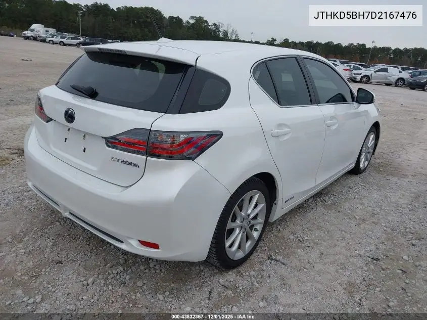 JTHKD5BH7D2167476 2013 Lexus Ct 200H