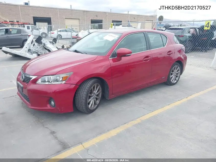 2013 Lexus Ct 200H VIN: JTHKD5BH2D2170527 Lot: 45251424