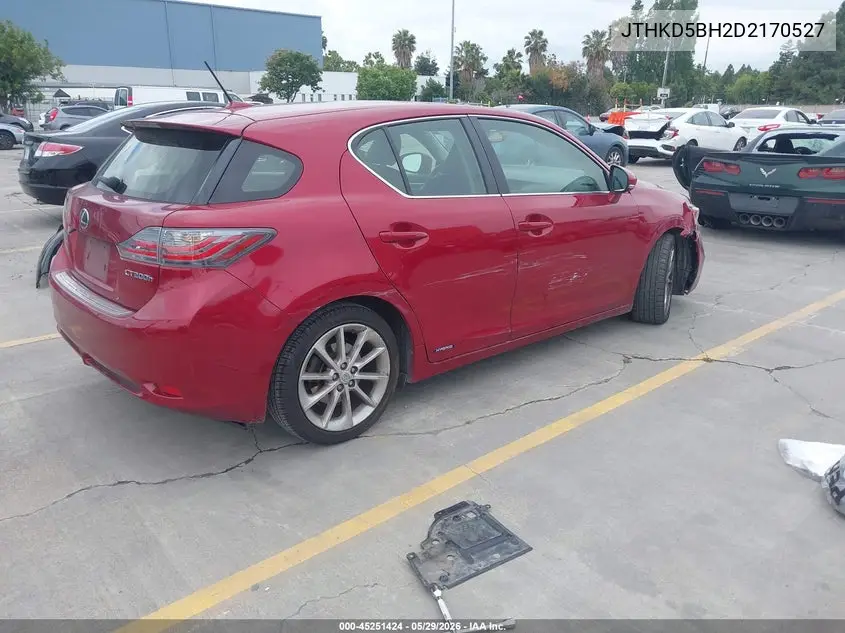 2013 Lexus Ct 200H VIN: JTHKD5BH2D2170527 Lot: 45251424