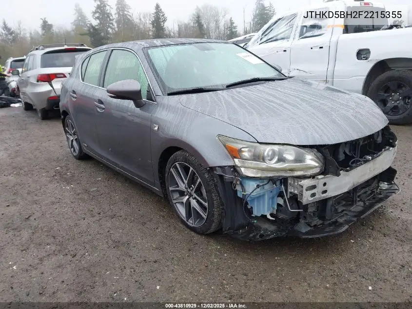 JTHKD5BH2F2215355 2015 Lexus Ct 200H