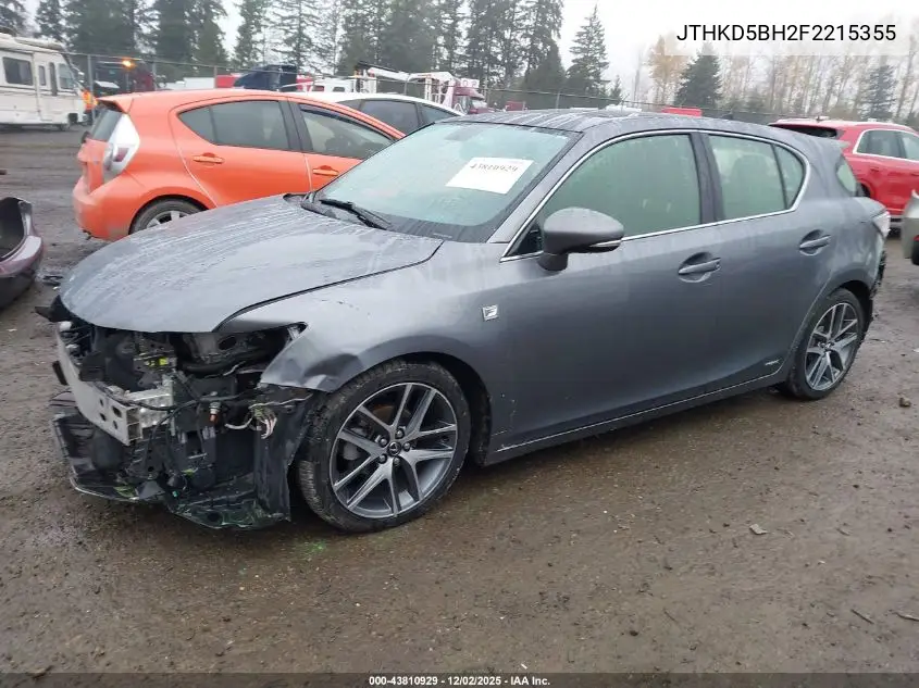 JTHKD5BH2F2215355 2015 Lexus Ct 200H