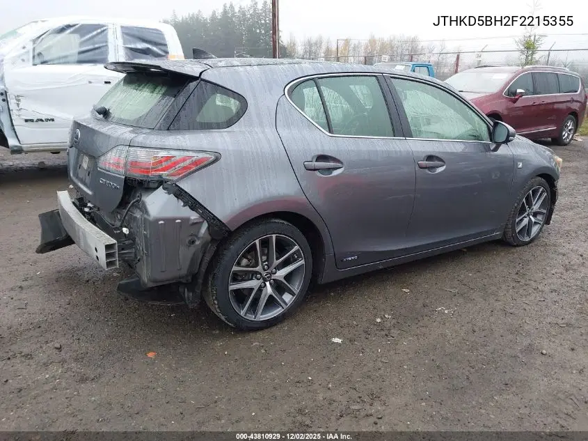 JTHKD5BH2F2215355 2015 Lexus Ct 200H