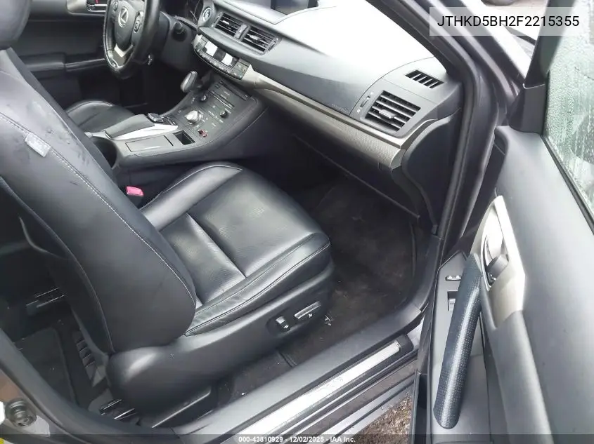 JTHKD5BH2F2215355 2015 Lexus Ct 200H