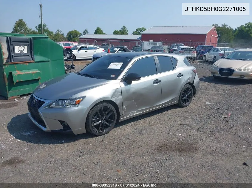 JTHKD5BH0G2271005 2016 Lexus Ct 200H