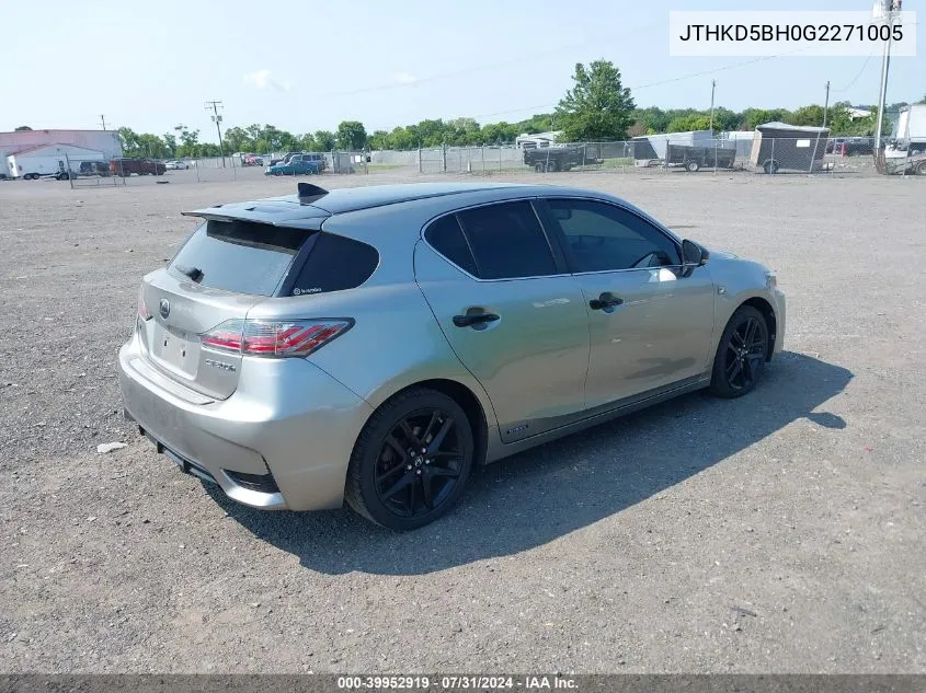 JTHKD5BH0G2271005 2016 Lexus Ct 200H