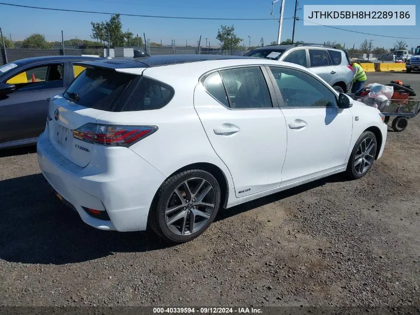 JTHKD5BH8H2289186 2017 Lexus Ct 200H